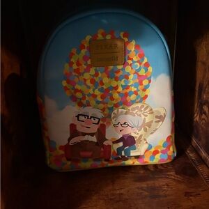 Loungefly Pixar Up Kids Backpack - Blue with Multicolor Balloons